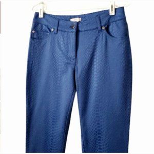 Eric Crocodile / Snakeskin Pattern Blue Pants Size 6